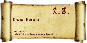 Knap Bence névjegykártya